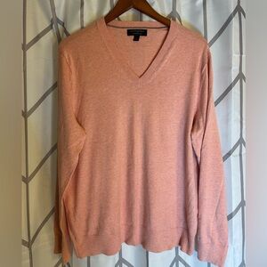 Banana Republic Luxe Yarn Coral V-Neck Sweater